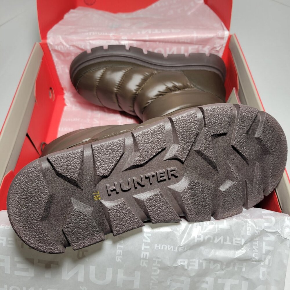 Hunter Maribel Lug Sole Insulated Waterproof Snow Booties in Dark Brown - Picture 2 of 9